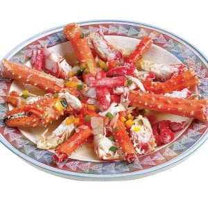 Alaskan King Crab Legs on Decorative Plate Food Picture