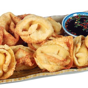 Crab Rangoon with Dipping Sauce in Dish Food Picture