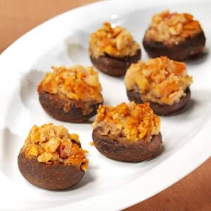 Plate of Crab Stuffed Mushrooms Food Picture