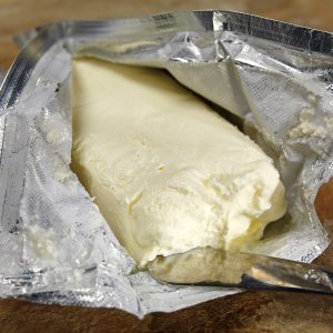 Block of Cream Cheese in Wrapper Food Picture