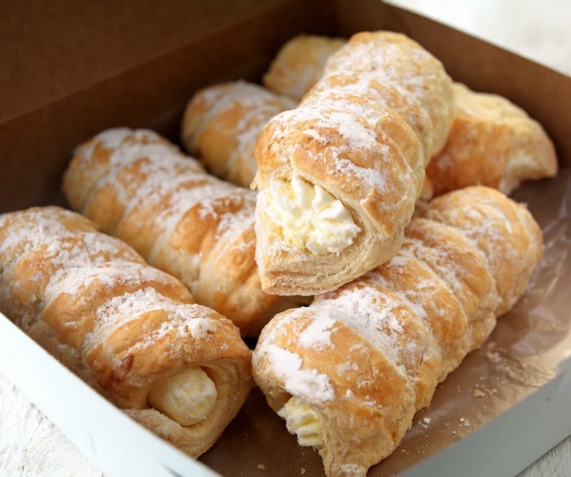 Bakery Box of Freshly Filled CrÈme Horns Food Picture