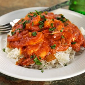 Plate of Creole with Shrimp & Rice Food Picture