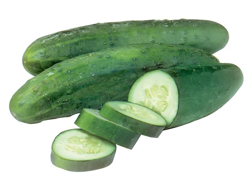 Whole and Sliced Cucumbers Isolated Food Picture