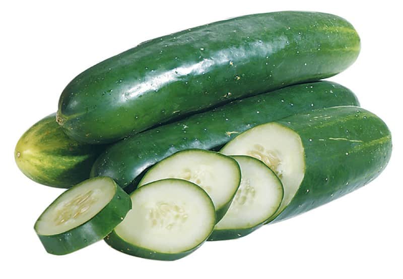 Whole and Sliced Cucumbers Isolated Food Picture