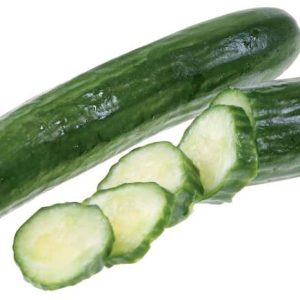 Whole and Sliced Mini Cucumbers Isolated Food Picture
