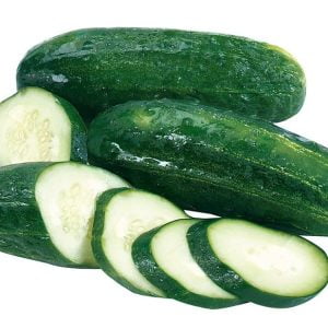 Whole and Sliced Pickling Cucumbers Isolated Food Picture