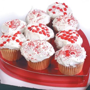 Valentine Cupcake's on Heart Box Food Picture