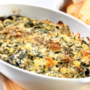 Spinach & Artichoke DIp with Crostinis Food Picture
