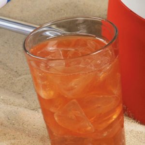 Iced Tea in Glass with Ice on Beach Food Picture