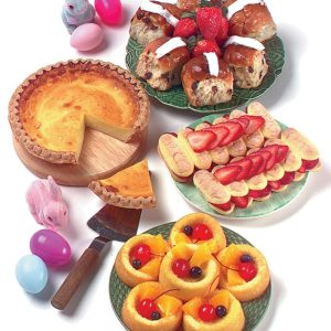 Easter Bakery Assortment on White Background Food Picture