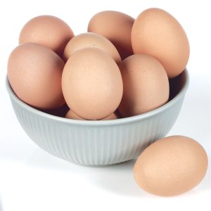 Brown Eggs in White Bowl Food Picture