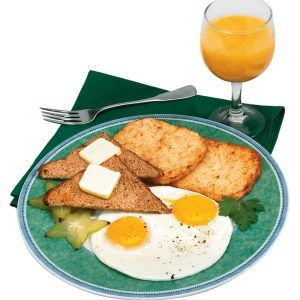 Sunny Up Eggs with Toast and Hash Brown Food Picture