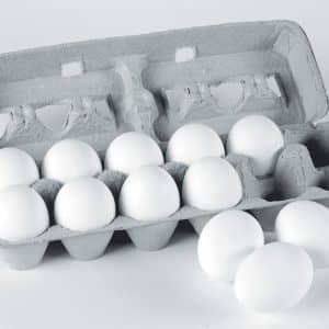 A Dozen White Eggs in Carton Food Picture
