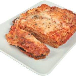 Big Piece of Eggplant Parmesan on a White Plate Food Picture
