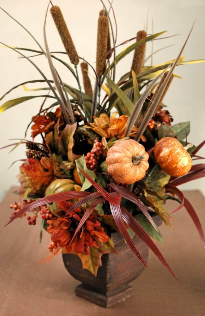 Autumn Typha Pumpkin Bouquet Food Picture