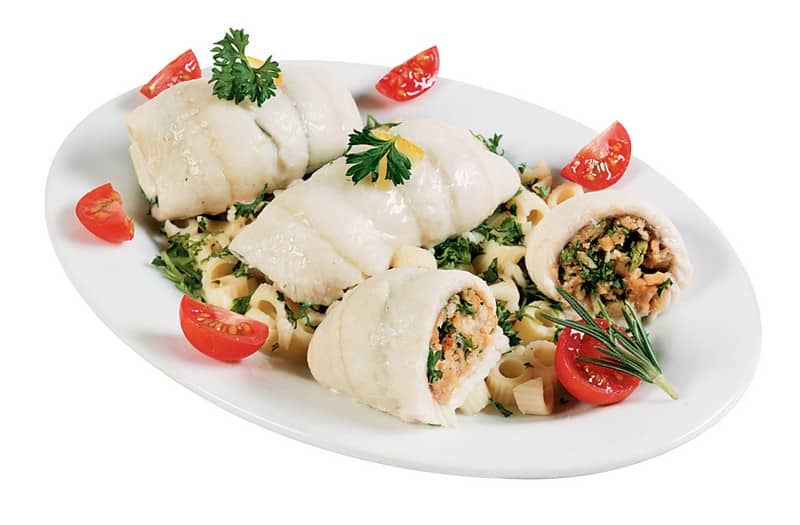 Flounder Fillet with Garnish on White Dish Food Picture