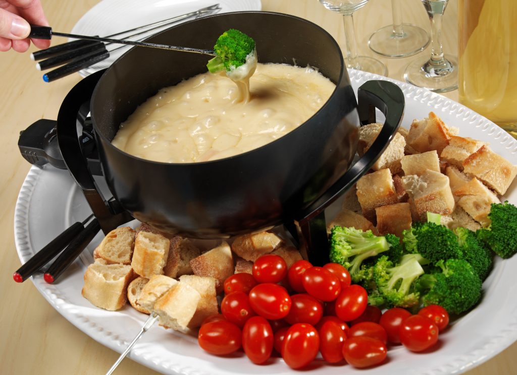 Cheese Fondue Dipping Broccoli Floret Food Picture
