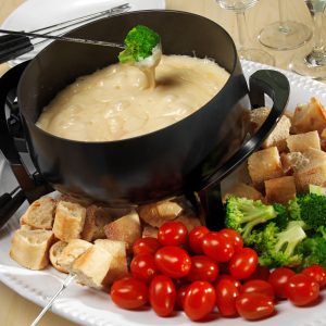 Cheese Fondue Dipping Broccoli Floret Food Picture