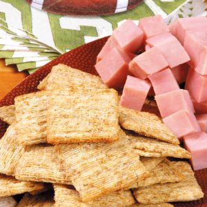 Football Triscuits and Ham Food Picture