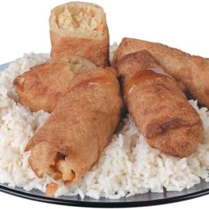 Fried Egg Rolls over Rice Food Picture