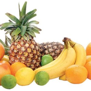 Assorted Loose Fruit on White Background Food Picture