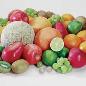 Assorted Loose Fruit on Gray Background Food Picture
