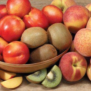 Assorted Fruit in and around Wooden Bowl Food Picture