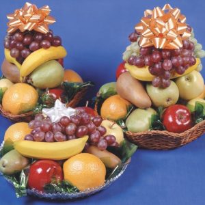 Assorted Fruit Baskets with Bows Food Picture