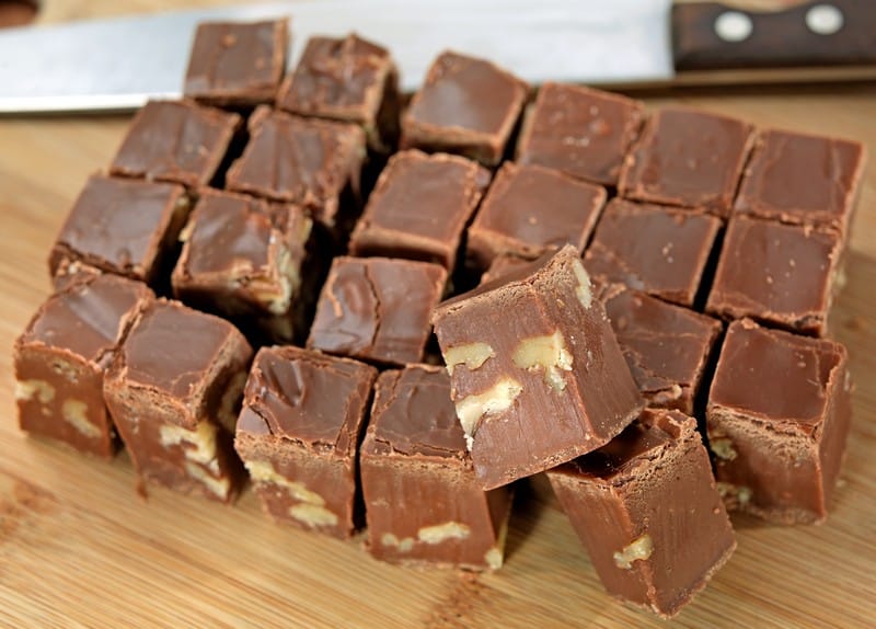 Fresh Nutty Fudge Cut in Cubes Food Picture