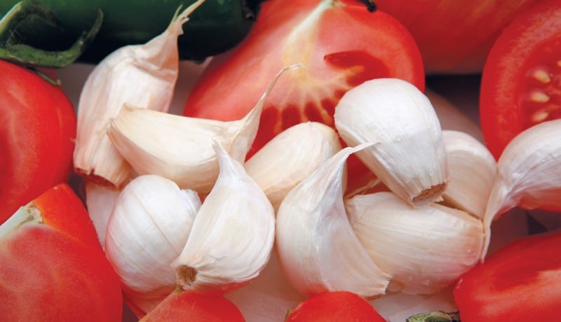 Garlic Cloves and Tomatoes Food Picture