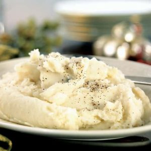 Garlic Mashed Potatoes on a Plate Food Picture