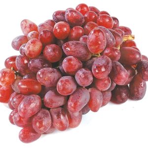 Red Globe Grapes on White Background Food Picture