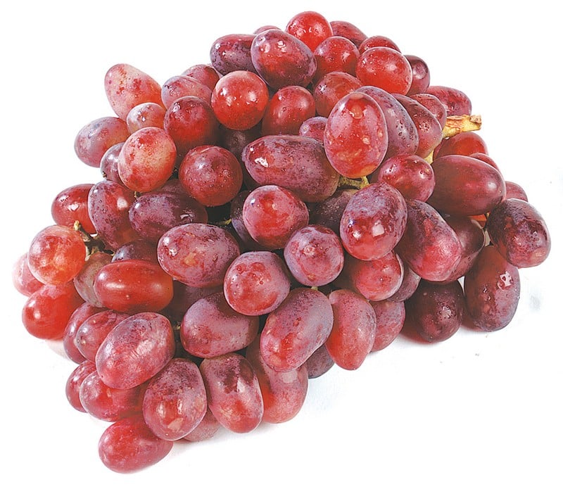 Red Globe Grapes on White Background Food Picture