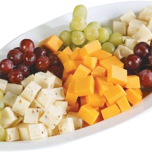Grapes and Cheese on a Dish Food Picture