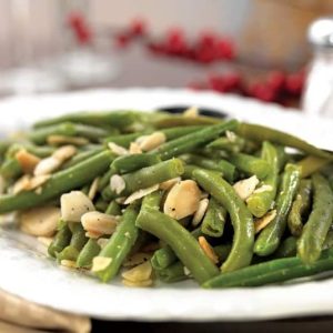 Almondine Green Beans on a Plate Food Picture