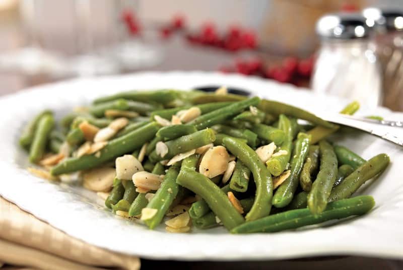 Almondine Green Beans on a Plate Food Picture