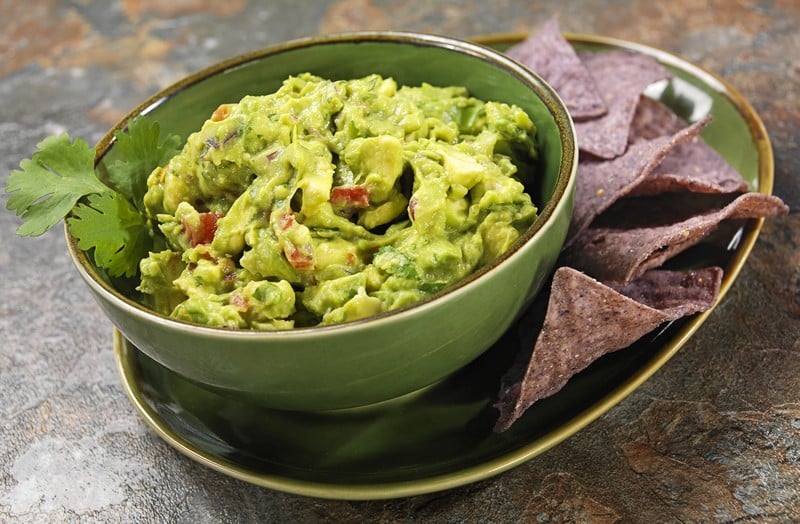 Guacamole with Blue Chips Food Picture