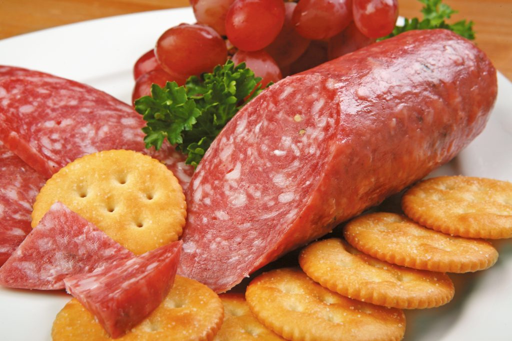 Hard Sausage with Crackers Food Picture
