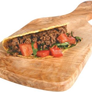 Hard Shell Taco on Wooden Board Food Picture