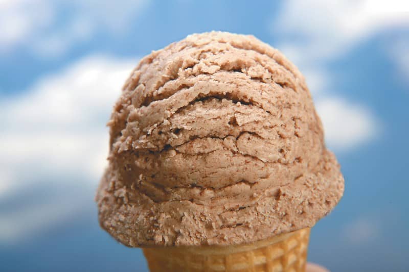 Chocolate Ice Cream in Cone Close Up Food Picture