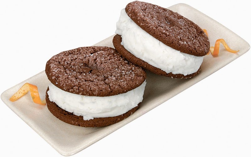 Fresh Ice Cream Cookie Sandwiches on Plate Food Picture