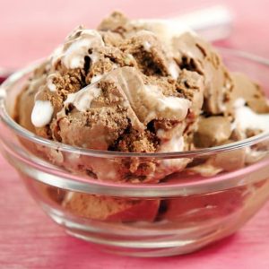 Rocky Road Ice Cream in Clear Dish Food Picture