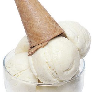Vanilla Ice Cream with Cone in Clear Dish Food Picture