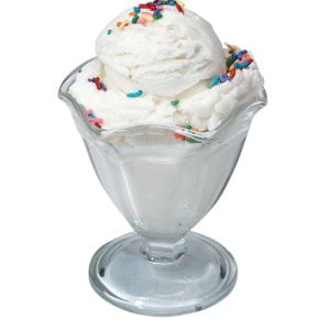 Vanilla Ice Cream with Sprinkles in Clear Dish Food Picture