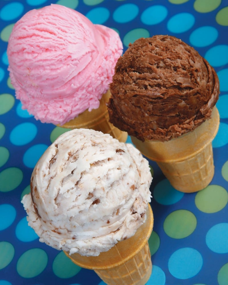 Ice Cream Assortment in Wafer Cones Food Picture