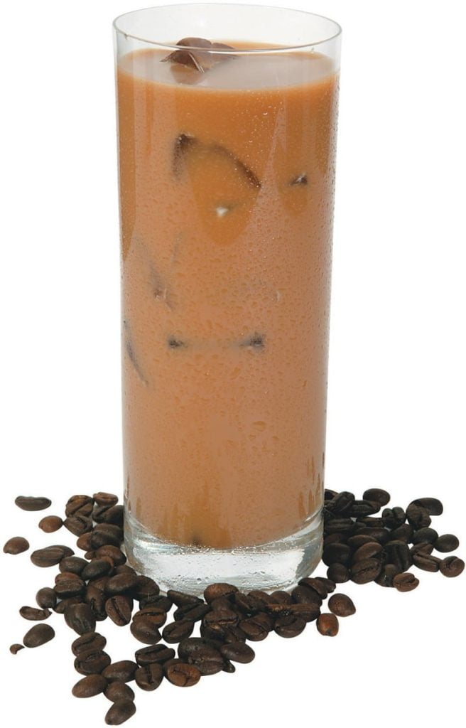 A Glass of Iced Coffee with Coffee Beans Food Picture
