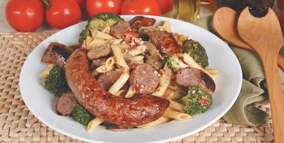 Italian Sausage over Pasta Food Picture