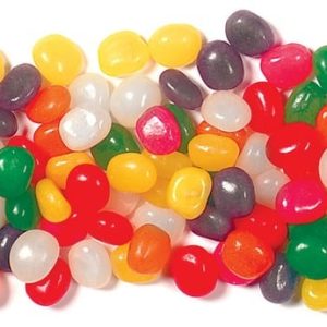 Loose JellyBean Assortment on White Background Food Picture