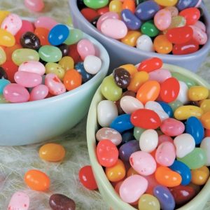 JellyBean Assortment in Egg Shaped Bowls Food Picture