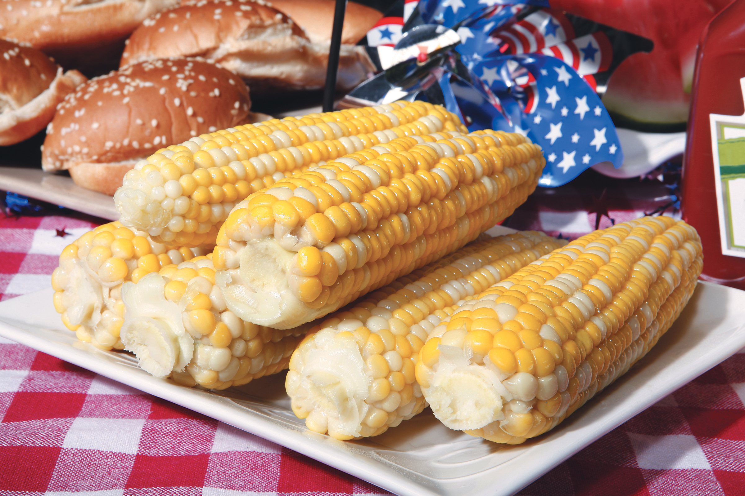 Patriotic Corn on the Cobb Food Picture